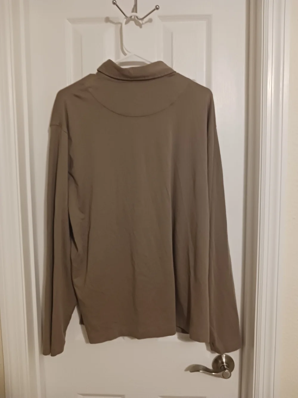 Banana Republic Men's Luxury- Touch Long-Sleeve Polo Mocha Chi XL